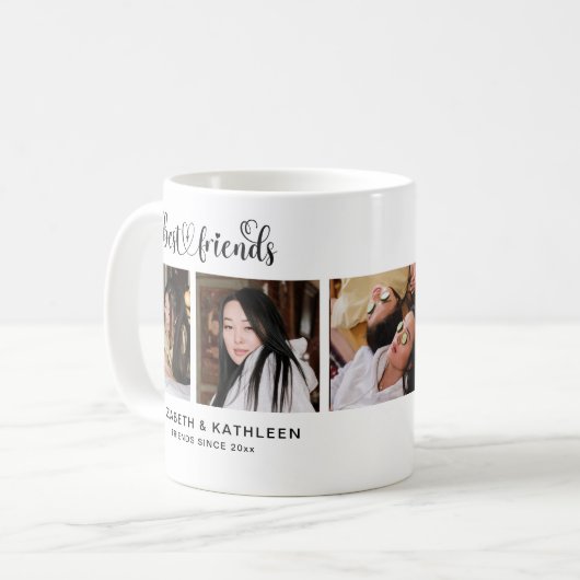 Moderne Best Friend BESTE FREUNDIN Besties 5 Foto Kaffeetasse (Vorderseite Links)
