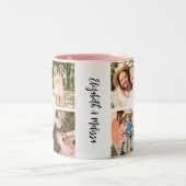 Moderne Best Friends Beste Freundin Script Foto Co Zweifarbige Tasse (Mittel)