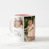 Moderne Best Friends Chic Script Foto Zweifarbige Tasse (Vorderseite Links)