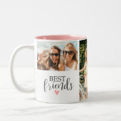 Moderne Best Friends Chic Script Foto Zweifarbige Tasse (Links)