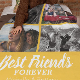 Moderne Best Friends Foto   Gelb Fleecedecke