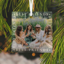 Moderne Best Friends Foto & Name/s | Bestie Glass