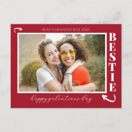 Moderne Best Friends Galentine's day Bestie Foto Feiertagspostkarte