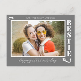 Moderne Best Friends Galentine's day Bestie Foto Feiertagspostkarte