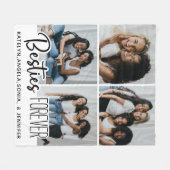 Moderne Best Friends Personalisiert Chic 4 Fotos Fleecedecke (Vorderseite (Horizontal))