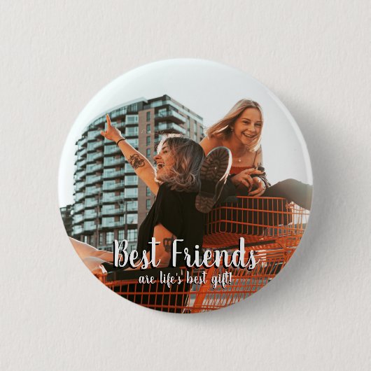 Moderne Best Friends sind das Geschenk-Foto des Le Button (Vorderseite)