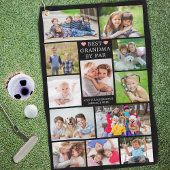 Moderne BEST GRANDMA BY PAR 12 Foto Collage Custom Golfhandtuch