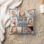Moderne BEST GRANDMA EVA 7 Foto Collage Custom Kissen<br><div class="desc">Machen Sie die BEST GRANDMA EVER zu einem Geschenk, das sie mit diesem Kissen bewundern wird, das mit einem leicht hochzuladenden Foto-Collage-Template mit 7 Bildern von ihrem Enkel, Enkelkinder und Familie und einem modernen Typografientitel oder Spitznamen (wie Nana, Gigi oder Ihr Familienfavorit) in Ihrer Auswahl an Text und Hintergrundfarben ausgestattet...</div>