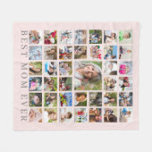 Moderne BEST MAMA EVER 39 Foto Collage Pink Gray Fleecedecke (Vorderseite (Horizontal))