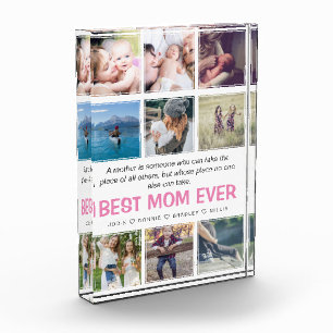 Moderne "Best Mama Ever"-Bilder und Zitaterhaltung Fotoblock