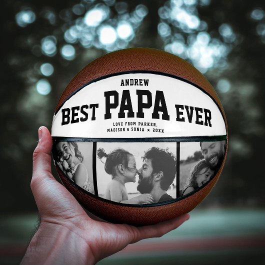 Moderne BEST PAPA JE Coole Trendy Foto Collage Basketball