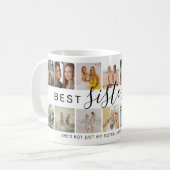 Moderne "Best Sister Ever" FotoCollage Kaffeetasse (Vorderseite Links)