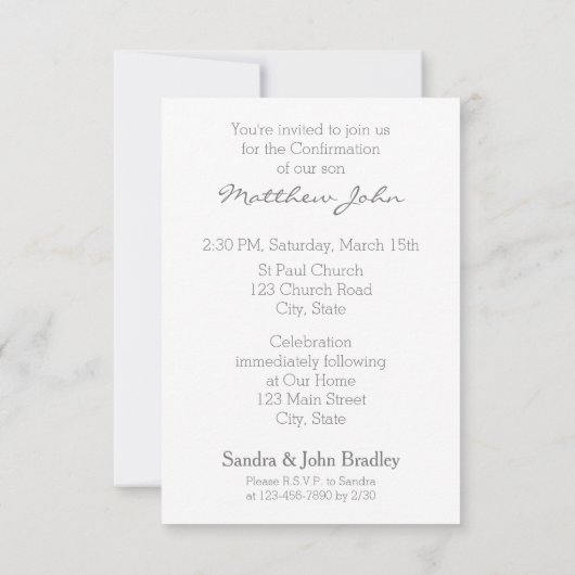 Moderne Bestätigungseinladung Wählen Sie Ihre Farb Einladung (Rückseite)