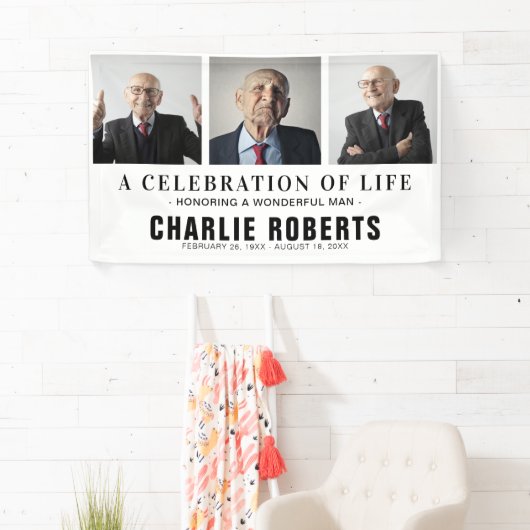 Moderne Bestattungsfoto-Collage | Feiern des Leben Banner (Insitu)