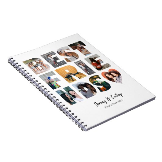 Moderne Beste BESTE FREUNDIN 12 Fotocollage Bestie Notizblock (Rechte Seite)