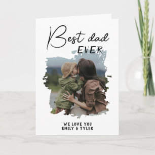 Moderne beste Dad Familienfoto Vatertag  Feiertagskarte