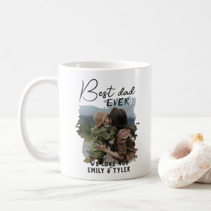 Moderne beste Dad Familienfoto Vatertag  Kaffeetasse