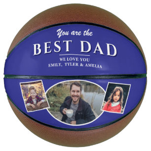 Moderne Beste Dad Vater 3 Foto Collage Basketball