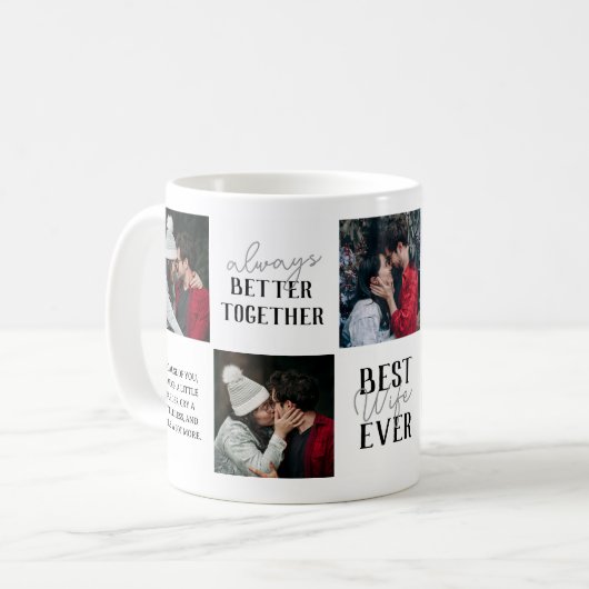 Moderne beste Ehefrau je 5 FotoCollage Kaffeetasse (Vorderseite Links)