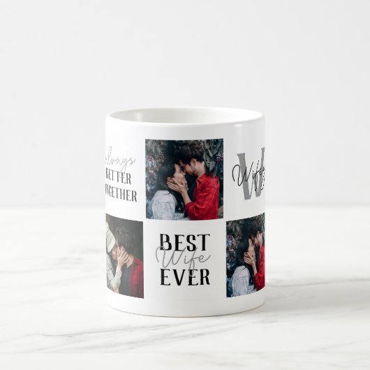 Moderne beste Ehefrau je 5 FotoCollage Kaffeetasse (Mittel)