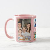 Moderne beste Familie je 6 Foto Collage Rosa Tasse (Links)