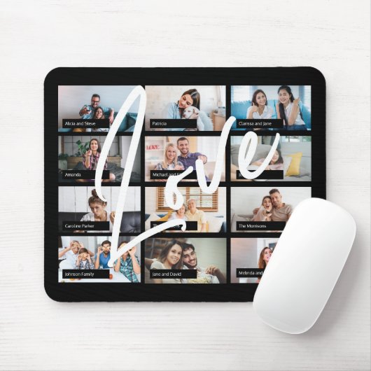 Moderne beste Freunde 12 Foto Collage Liebe Mousepad (Mit Mouse)