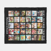 Moderne beste Freunde 30 Foto Collage Black Fleecedecke (Vorderseite (Horizontal))