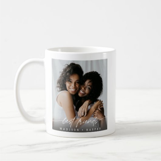 Moderne beste Freunde BFF-Foto-Schrift Kaffeetasse (Links)