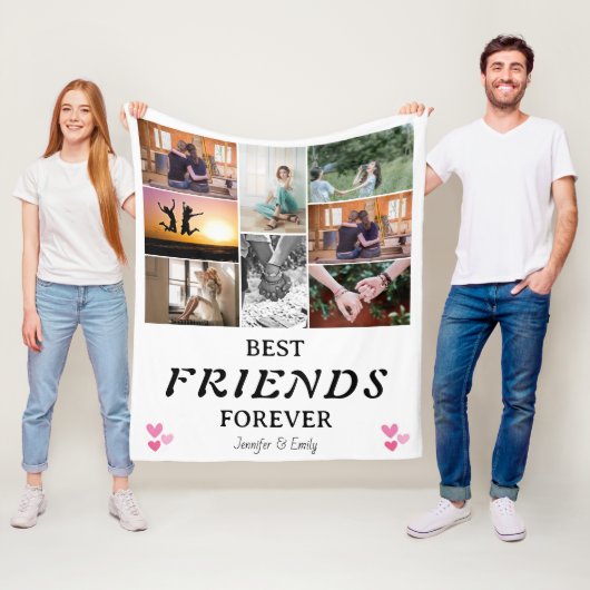 Moderne beste Freunde Foto Collage Fleece Blanket (Beispiel)