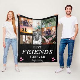 Moderne beste Freunde Foto Collage Fleece Blanket