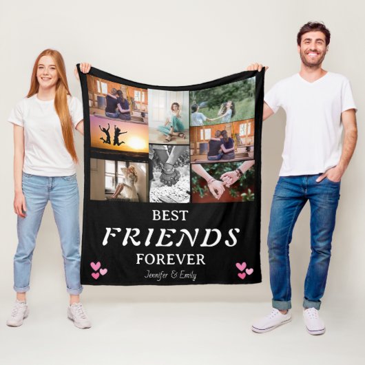 Moderne beste Freunde Foto Collage Fleece Blanket (Beispiel)