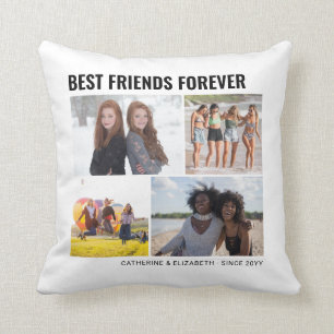 Moderne beste Freunde für immer 4 Fotosammlungsnam Kissen