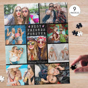 Moderne BESTE FREUNDE FÜR IMMER 9 Fotocollage Schw Puzzle