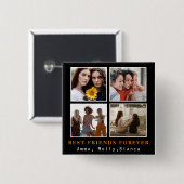 Moderne beste Freunde für immer FotoCollage | Best Button (Vorne & Hinten)
