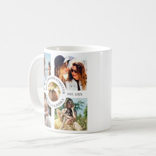 Moderne beste Freunde für immer FotoCollage | Best Kaffeetasse (Vorderseite Links)