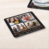 Moderne beste Freunde für immer FotoCollage | Best Rechteckiger Pappuntersetzer (angewinkelt)