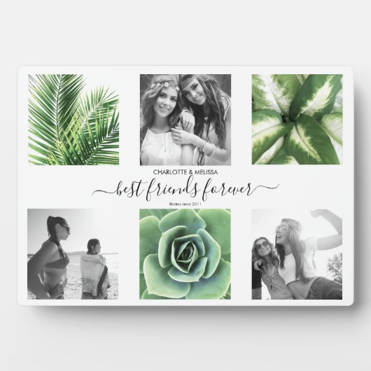 Moderne beste Freunde für immer Fotografie Collage Fotoplatte (Vorderseite)