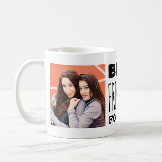 Moderne beste Freunde für immer kühne Typografie-F Kaffeetasse (Links)