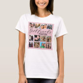 Moderne beste Freunde Pink Foto Collage T-Shirt (Vorderseite)