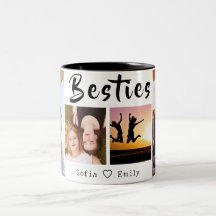 Moderne BESTE FREUNDIN 4-Foto Collage Tasse