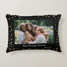 Moderne BESTE FREUNDIN Besties Foto Black Gold Dekokissen