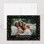 Moderne BESTE FREUNDIN Besties Foto Black Gold Postkarte (Vorne/Hinten)
