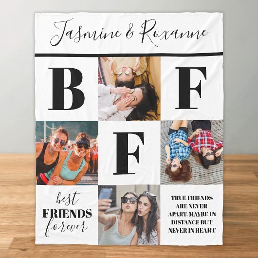 Moderne BESTE FREUNDIN Besties FotoCollage Fleecedecke