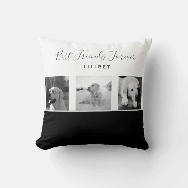 Moderne BESTE FREUNDIN FOTO COLLAGE Geschenk Schwa Kissen (Vorderseite)
