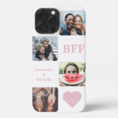 Moderne BESTE FREUNDIN Rosa Foto Keepake iPhone Hülle (Rückseite)