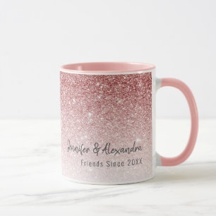 Moderne BESTE FREUNDIN Rose Goldener Glitzer Tasse