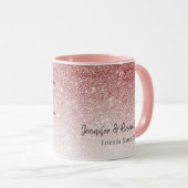 Moderne BESTE FREUNDIN Rose Goldener Glitzer Tasse (VorderseiteRechts)