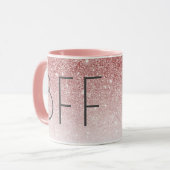 Moderne BESTE FREUNDIN Rose Goldener Glitzer Tasse (Vorderseite Links)