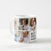 Moderne beste Hundemutter 7-Foto-Collage Kaffeetasse (Vorderseite Links)
