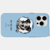 Moderne beste Hundemutter-Foto in Blau Case-Mate iPhone Hülle (Rückseite (Horizontal))